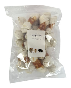 Petstyle Living Geknoopt Bot Wit Met Kip 10-11 CM 20 ST