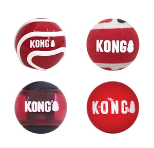 Kong Signature Ballen Assorti 5,5X5,5X5,5 CM 4 ST