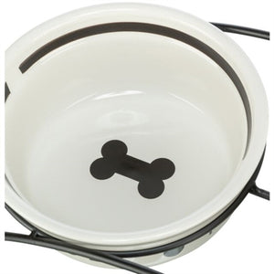 Trixie Voerbak Hond Food Keramiek Wit / Zwart 1,6 Ltr 20 Cm