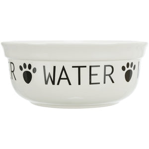 Trixie Drinkbak Hond Water Keramiek Wit / Zwart 600 Ml 15 Cm
