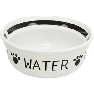 Trixie Drinkbak Hond Water Keramiek Wit / Zwart 1,6 Ltr 20 Cm