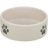 Trixie Voerbak / Drinkbak Hond Pootmotief Keramiek Lichtgrijs / Grijs 300 Ml 12 Cm