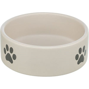 Trixie Voerbak / Drinkbak Hond Pootmotief Keramiek Lichtgrijs / Grijs 800 Ml 16 Cm