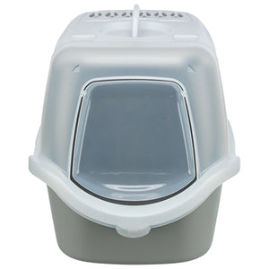 Trixie Kattenbak Vico Open Top Met Kap Lichtgrijs / Wit 56X40X40 Cm
