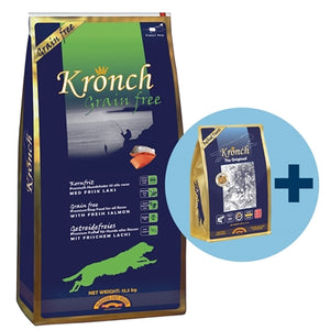 Kronch Adult Graanvrij Met Gratis Kronch 100% Zalmsnacks 13,5 KG + 600 GR