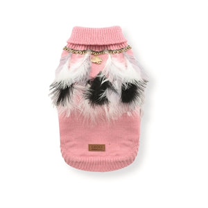 Croci Hondentrui Met Veren Roze / Wit 25 Cm