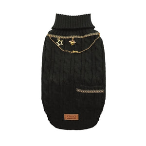 Croci Hondentrui Met Ketting Goudkleurig / Zwart 30 CM