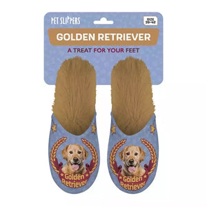 Merkloos Pantoffel Golden Retriever Lila / Beige MAAT 39-42