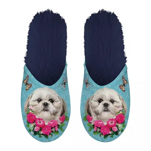 Merkloos Pantoffel Shih Tzu Lichtblauw / Donkerblauw MAAT 39-42