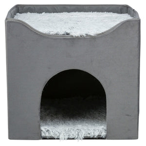 Trixie Kattenhuis Harvey Grijs-Wit / Zwart 38X38X38 Cm