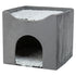 Trixie Kattenhuis Harvey Grijs-Wit / Zwart 38X38X38 Cm