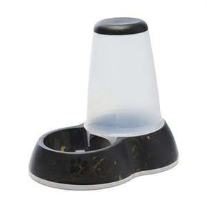 Savic Voerdispencer Loop Marble Zwart / Goud 32,5X22X29 CM 3 LTR