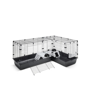 Savic Clubix Corner Knaagdierkooi Zwart 146,5/100X50X63,5 Cm