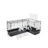 Savic Clubix Corner Knaagdierkooi Zwart 146,5/100X50X63,5 Cm