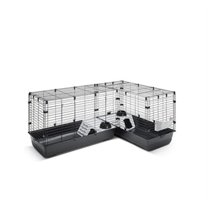 Savic Clubix Corner Knaagdierkooi Zwart 146,5/100X50X63,5 Cm