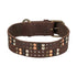 TRIXIE HALSBAND HOND RIVET RUSTIC VETLEER DONKERBRUIN