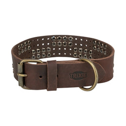 Trixie Halsband Hond Rivet Rustic Vetleer Donkerbruin L 47-54 Cmx4 Cm