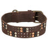 Trixie Halsband Hond Rivet Rustic Vetleer Donkerbruin Xl 55-65 Cmx4 Cm