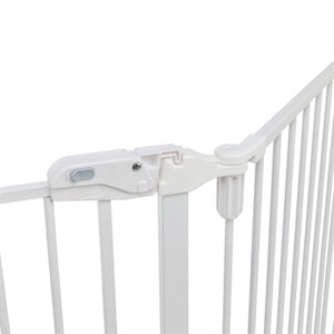 Trixie Hondenhek Afsluithek Metaal 5-Delig Met Deur Wit 62,5-300X76,5 Cm