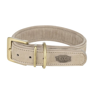 Trixie Halsband Hond Pure Leer Lichtgrijs M 36-43X3 Cm