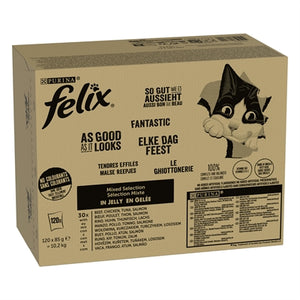 Felix Mixed Selection In Gelei Rund / Kip / Tonijn / Zalm 120X85 Gr