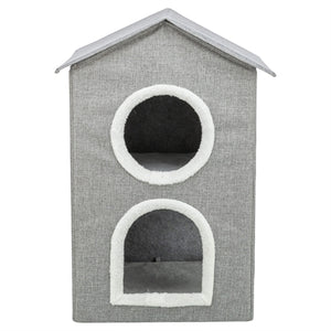 TRIXIE KATTENMAND / KATTENHUIS NORA SOFT 2 VERDRIEPINGEN LICHTGRIJS