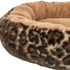 Trixie Hondenmand Leo Soft Rond Pluche Bruin / Panterprint 50 Cm