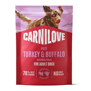 CARNILOVE POUCH TURKEY / BUFFALO / ROSE PETALS