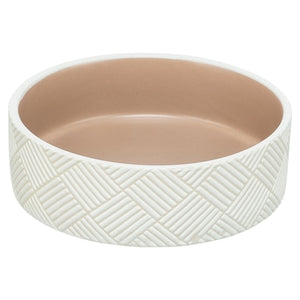 Trixie Voerbak / Drinkbak Patroon Keramiek Wit / Beige 16X16X6 Cm
