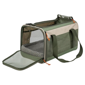 TRIXIE TAS MARLON MAXIMAAL 7 KG BEIGE / OLIJFGROEN 27X43X27 CM