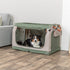 Trixie Kennel Comfy Bench Stof / Reismand Olijfgroen / Beige 64X95,5X60,5 Cm