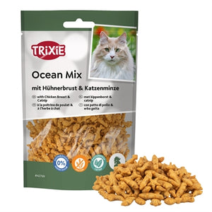 TRIXIE OCEAN MIX MET KIPPENBORST EN CATNIP 50 GR