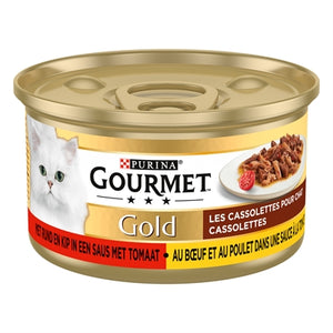 GOURMET GOLD CASSOLETTES DUET VAN VLEES IN SAUS MET TOMATEN