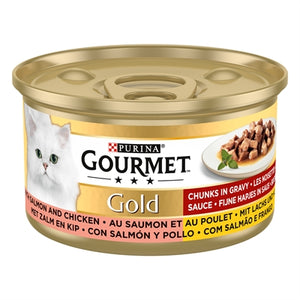 GOURMET GOLD FIJNE HAPJES ZALM / KIP
