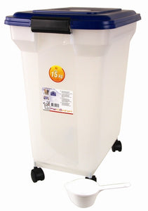 Merkloos Bewaarcontainer Luchtdicht Transparant / Blauw 45 LTR 46X33,5X50 CM