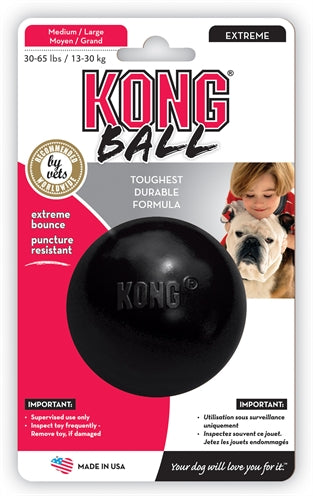 Kong Extreme Rubber Bal Zwart MEDIUM 7,5X7,5X7,5 CM
