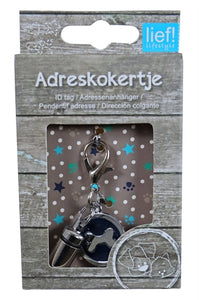 Lief! adreskoker met bot boys donkerblauw 2,5x1x6 cm - PetSuperXL
