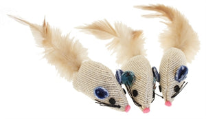 Tabby chic mini muis 8x12x3 cm 3 st - PetSuperXL