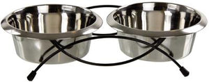 Adori eetbak rvs 2st met onderstel 9,5 cm - PetSuperXL
